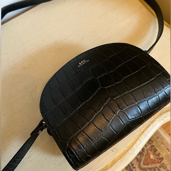A.P.C. Black Croc-Embossed Crossbody Bag - Picture 5 of 14